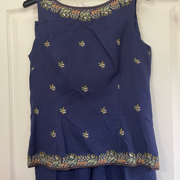 Rare Poetics Women's Navy Blue Embroidered Kurta 2pc Set  - Size 9/10 - Picture 5 of 13